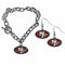 NFL - San Francisco 49ers Chain Bracelet and Dangle Earring Set-Jewelry & Accessories,NFL Jewelry,San Francisco 49ers Jewelry-JadeMoghul Inc.