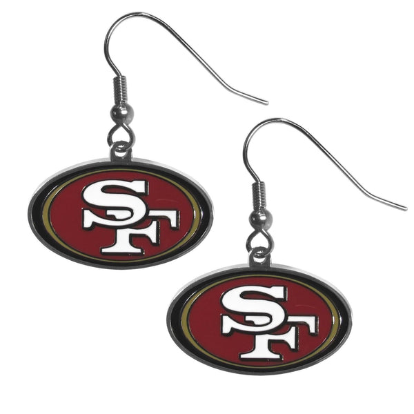 NFL - San Francisco 49ers Chrome Dangle Earrings-Jewelry & Accessories,Earrings,Dangle Earrings,Dangle Earrings,NFL Dangle Earrings-JadeMoghul Inc.