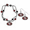NFL - San Francisco 49ers Dangle Earrings and Crystal Bead Bracelet Set-Jewelry & Accessories,NFL Jewelry,San Francisco 49ers Jewelry-JadeMoghul Inc.