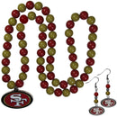 NFL - San Francisco 49ers Fan Bead Earrings and Necklace Set-Jewelry & Accessories,NFL Jewelry,San Francisco 49ers Jewelry-JadeMoghul Inc.