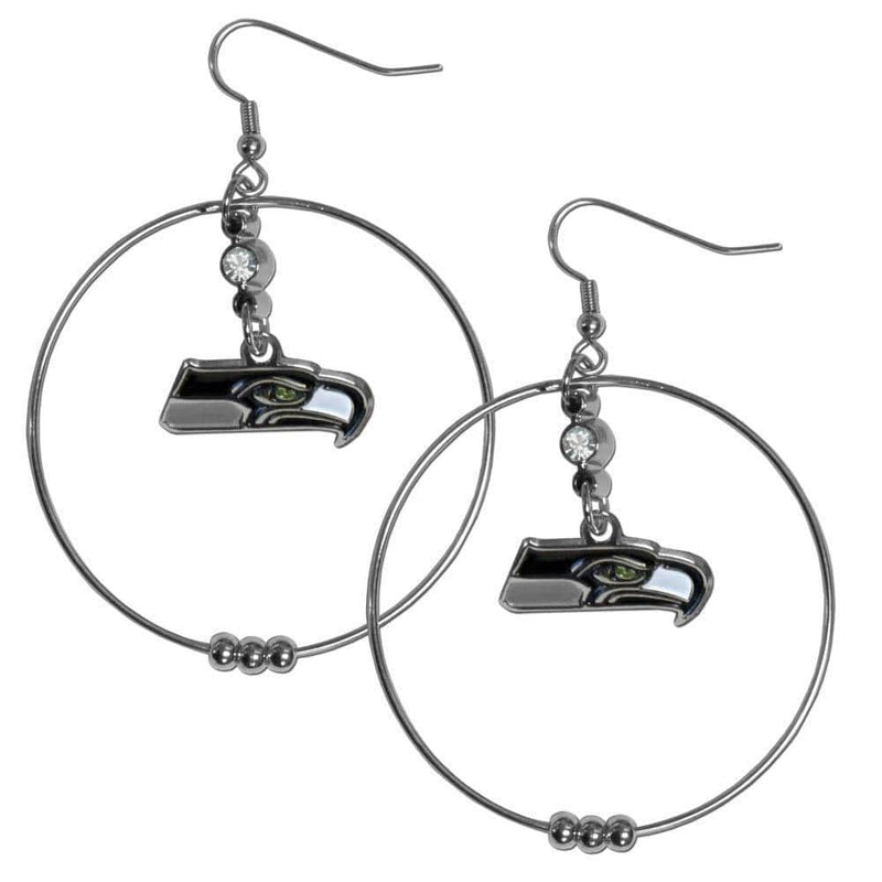 NFL - Seattle Seahawks 2 Inch Hoop Earrings-Jewelry & Accessories,Earrings,2 inch Hoop Earrings,NFL Hoop Earrings-JadeMoghul Inc.