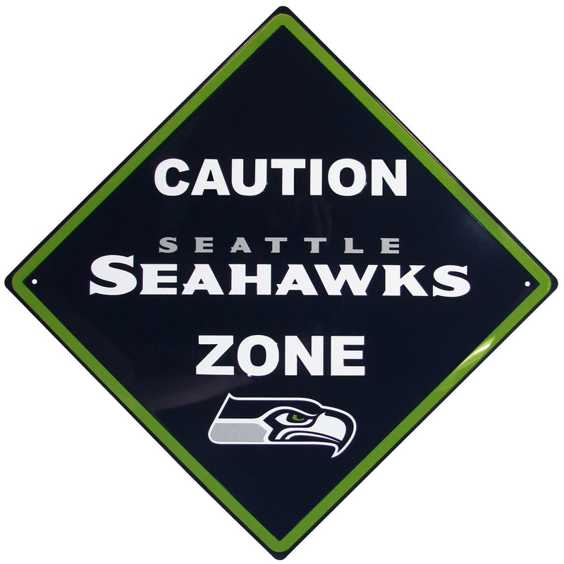 NFL - Seattle Seahawks Caution Wall Sign Plaque-Tailgating & BBQ Accessories,NFL Tailgating Accessories,NFL Wall Plaques, Caution Sign Wall Plaque-JadeMoghul Inc.