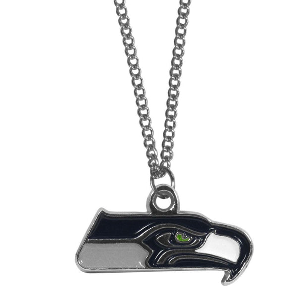 NFL - Seattle Seahawks Chain Necklace with Small Charm-Jewelry & Accessories,Necklaces,Chain Necklaces,NFL Chain Necklaces-JadeMoghul Inc.
