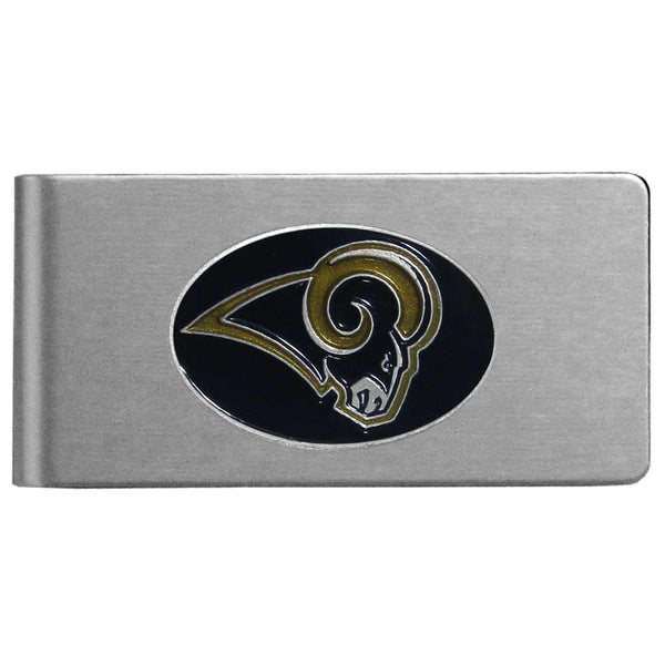 NFL - St. Louis Rams Brushed Metal Money Clip-Wallets & Checkbook Covers,Money Clips,Brushed Money Clips,NFL Brushed Money Clips-JadeMoghul Inc.