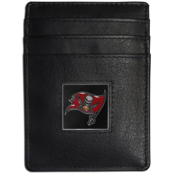 NFL - Tampa Bay Buccaneers Leather Money Clip/Cardholder Packaged in Gift Box-Wallets & Checkbook Covers,Money Clip/Cardholders,Gift Box Packaging,NFL Money Clip/Cardholders-JadeMoghul Inc.
