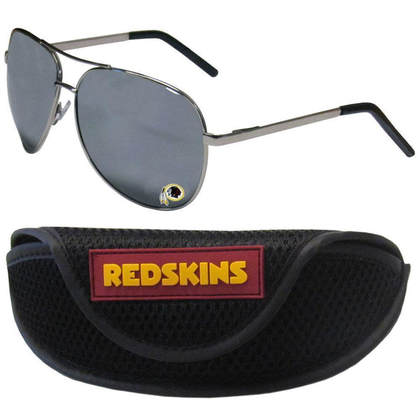 NFL - Washington Redskins Aviator Sunglasses and Sports Case-Sunglasses, Eyewear & Accessories,Sunglass & Accessory Sets,Aviator Sunglasses & Sport Case,NFL Aviator Sunglasses Sunglasses & Sport Case-JadeMoghul Inc.