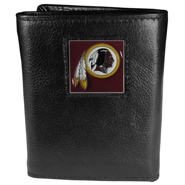NFL - Washington Redskins Deluxe Leather Tri-fold Wallet-Wallets & Checkbook Covers,Tri-fold Wallets,Deluxe Tri-fold Wallets,Window Box Packaging,NFL Tri-fold Wallets-JadeMoghul Inc.