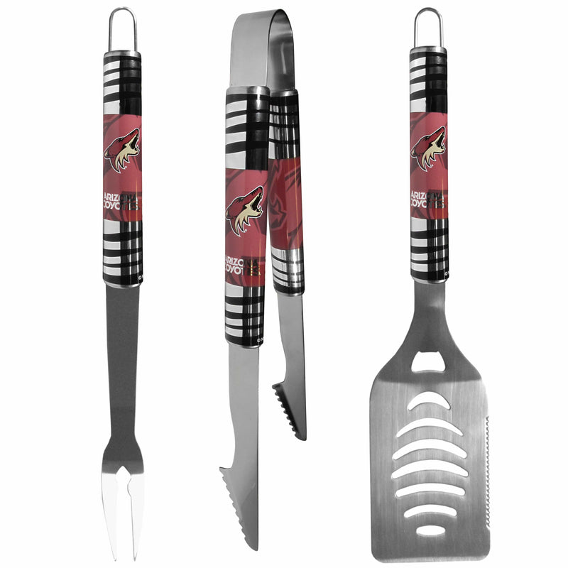 NHL - Arizona Coyotes 3 pc Tailgater BBQ Set-Tailgating & BBQ Accessories,BBQ Tools,3 pc Tailgater Tool Set,NHL 3 pc Tailgater Tool Set-JadeMoghul Inc.