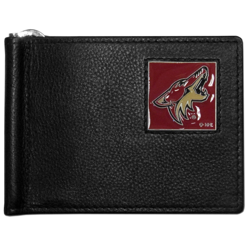NHL - Arizona Coyotes Leather Bill Clip Wallet-Wallets & Checkbook Covers,Bill Clip Wallets,NHL Bill Clip Wallets-JadeMoghul Inc.
