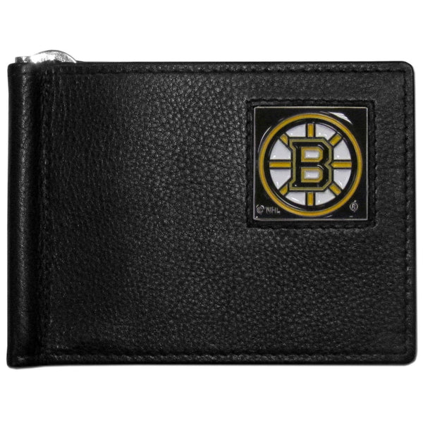 NHL - Boston Bruins Leather Bill Clip Wallet-Wallets & Checkbook Covers,Bill Clip Wallets,NHL Bill Clip Wallets-JadeMoghul Inc.