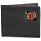 NHL - Calgary Flames Leather Bi-fold Wallet Packaged in Gift Box-Wallets & Checkbook Covers,Bi-fold Wallets,Gift Box Packaging,NHL Bi-fold Wallets-JadeMoghul Inc.