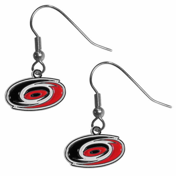 NHL - Carolina Hurricanes Chrome Dangle Earrings-Jewelry & Accessories,Earrings,Dangle Earrings,Dangle Earrings,NHL Dangle Earrings-JadeMoghul Inc.