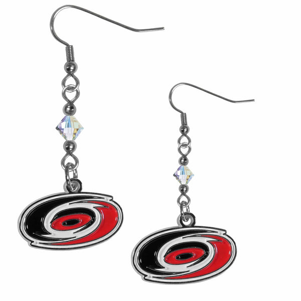 NHL - Carolina Hurricanes Crystal Dangle Earrings-Jewelry & Accessories,Earrings,Crystal Dangle Earrings,NHL Crystal Earrings-JadeMoghul Inc.