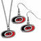 NHL - Carolina Hurricanes Dangle Earrings and Chain Necklace Set-Jewelry & Accessories,Jewelry Sets,Dangle Earrings & Chain Necklace-JadeMoghul Inc.