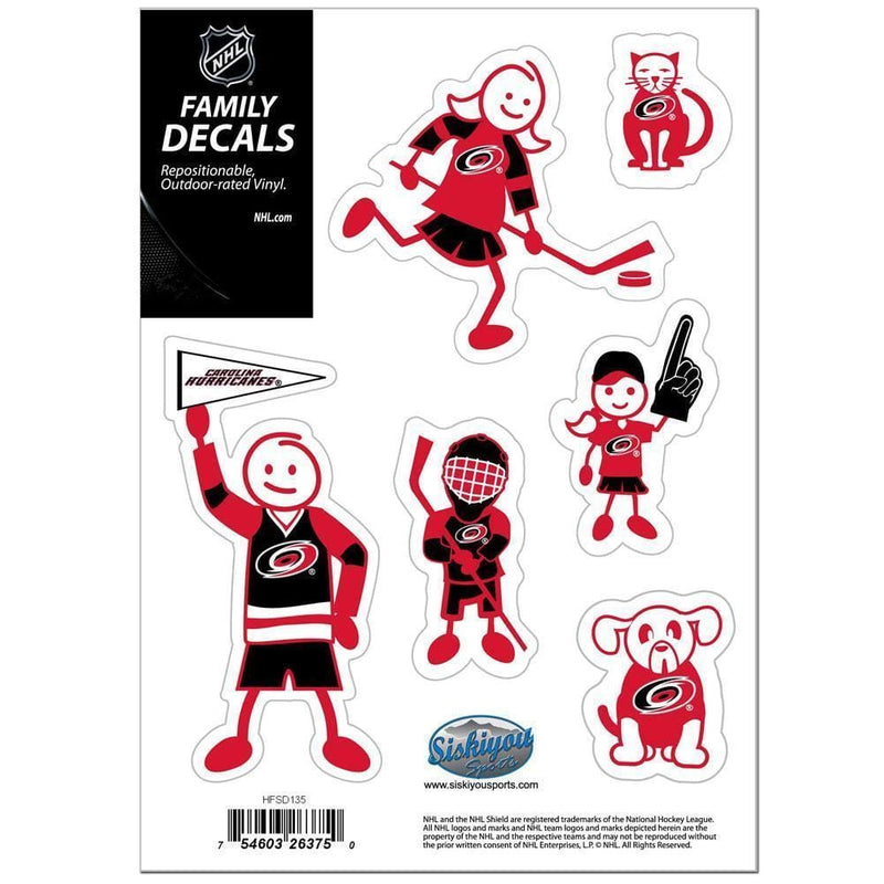 NHL - Carolina Hurricanes Family Decal Set Small-Automotive Accessories,Decals,Family Character Decals,Small Family Decals,NHL Small Family Decals-JadeMoghul Inc.