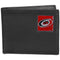 NHL - Carolina Hurricanes Leather Bi-fold Wallet Packaged in Gift Box-Wallets & Checkbook Covers,Bi-fold Wallets,Gift Box Packaging,NHL Bi-fold Wallets-JadeMoghul Inc.