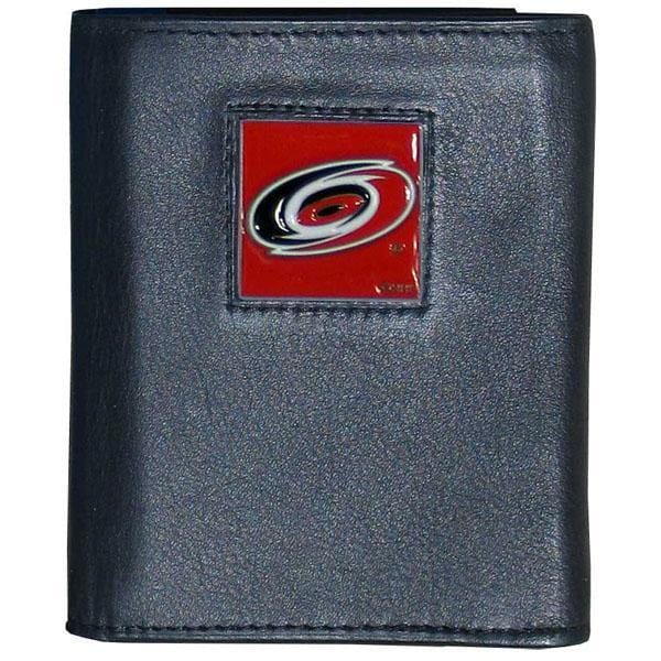 NHL - Carolina Hurricanes Leather Tri-fold Wallet-Wallets & Checkbook Covers,Tri-fold Wallets,Tri-fold Wallets,NHL Tri-fold Wallets-JadeMoghul Inc.