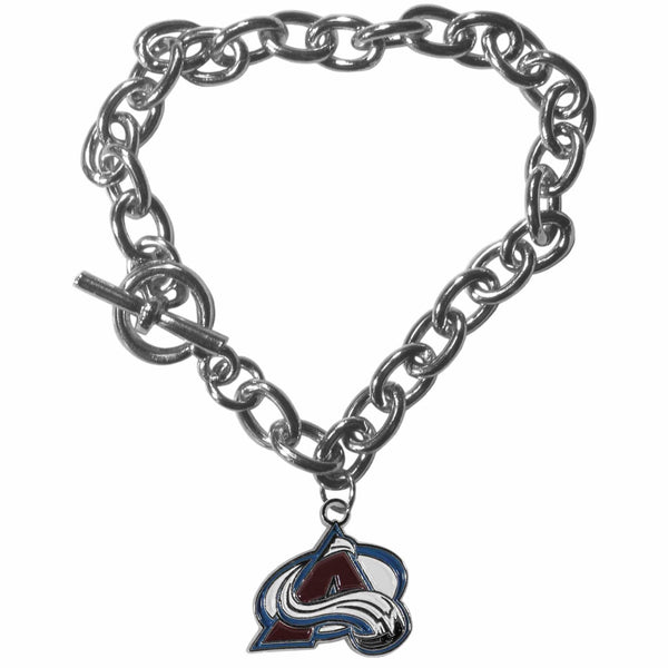 NHL - Colorado Avalanche Charm Chain Bracelet-Jewelry & Accessories,Bracelets,Charm Chain Bracelets,NHL Charm Chain Bracelets-JadeMoghul Inc.