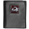 NHL - Colorado Avalanche Deluxe Leather Tri-fold Wallet Packaged in Gift Box-Wallets & Checkbook Covers,Tri-fold Wallets,Deluxe Tri-fold Wallets,Gift Box Packaging,NHL Tri-fold Wallets-JadeMoghul Inc.