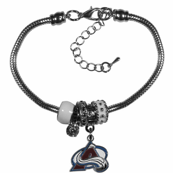 NHL - Colorado Avalanche Euro Bead Bracelet-Jewelry & Accessories,Bracelets,Euro Bead Bracelets,NHL Euro Bead Bracelets-JadeMoghul Inc.