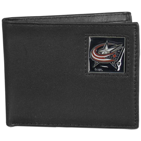 NHL - Columbus Blue Jackets Leather Bi-fold Wallet Packaged in Gift Box-Wallets & Checkbook Covers,Bi-fold Wallets,Gift Box Packaging,NHL Bi-fold Wallets-JadeMoghul Inc.