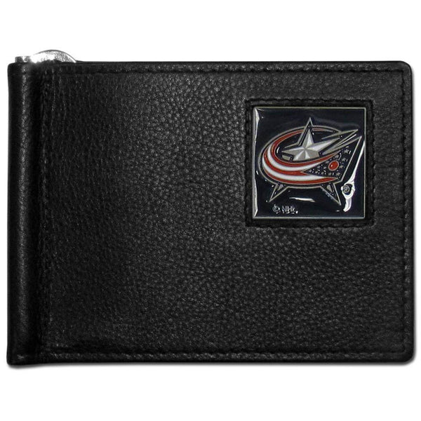 NHL - Columbus Blue Jackets Leather Bill Clip Wallet-Wallets & Checkbook Covers,Bill Clip Wallets,NHL Bill Clip Wallets-JadeMoghul Inc.