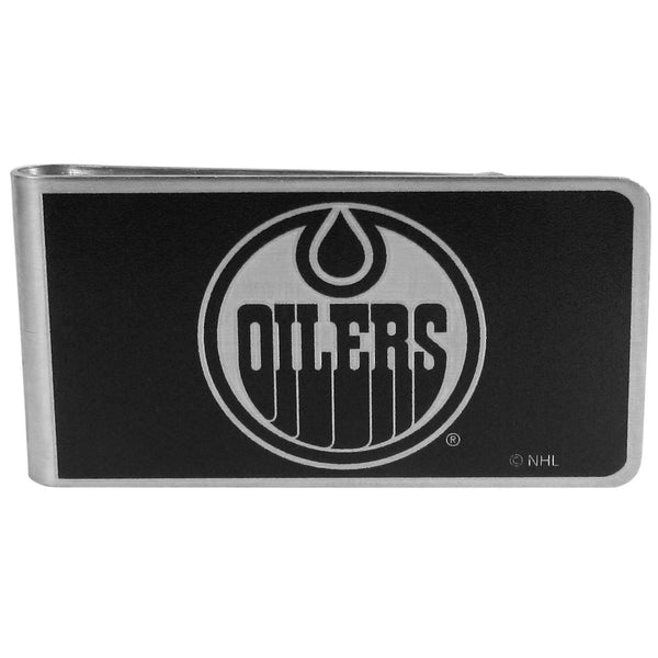 NHL - Edmonton Oilers Black and Steel Money Clip-Wallets & Checkbook Covers,Money Clips,Black and Steel Money Clips,NHL Black and Steel Money Clips-JadeMoghul Inc.
