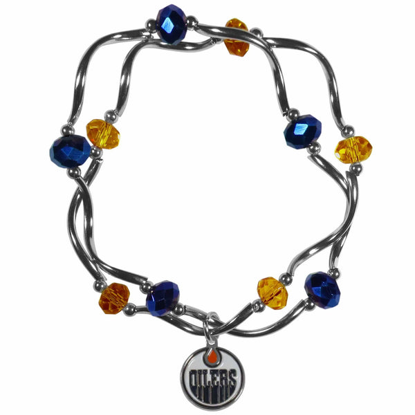 NHL - Edmonton Oilers Crystal Bead Bracelet-Jewelry & Accessories,Bracelets,Crystal Bead Bracelets,NHL Crystal Bead Bracelets-JadeMoghul Inc.