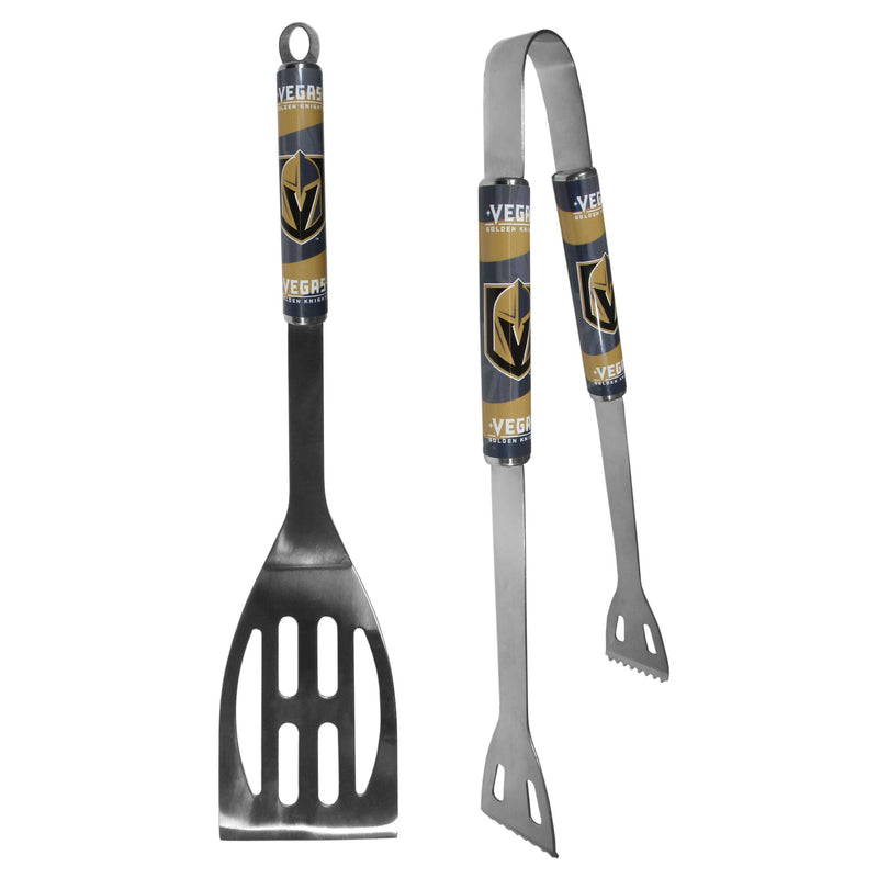 NHL - Las Vegas Golden Knights 2 pc Steel BBQ Tool Set-Tailgating & BBQ Accessories,NHL Tailgating Accessories,-JadeMoghul Inc.