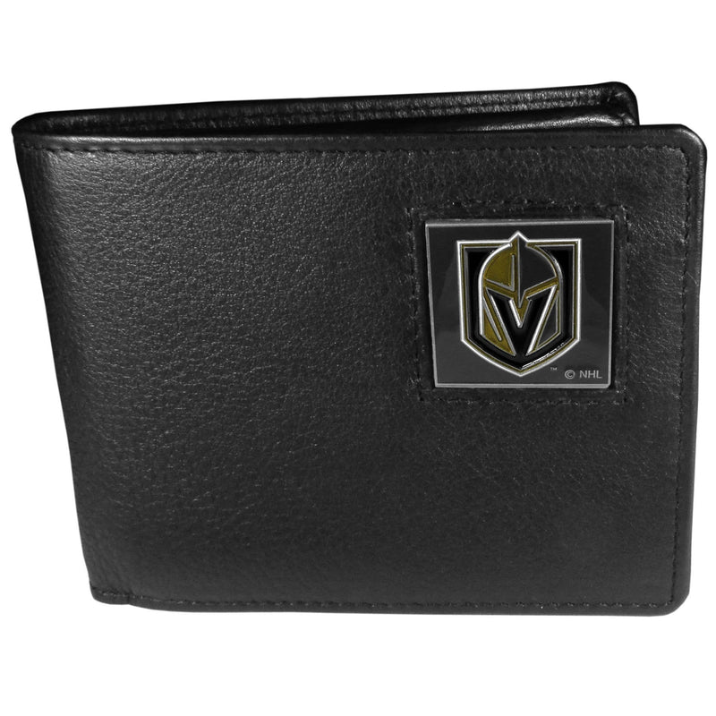 NHL - Las Vegas Golden Knights Leather Bi-fold Wallet Packaged in Gift Box-Wallets & Checkbook Covers,NHL Wallets,NHL Bi-fold Wallets,Leather Bi-fold Wallets in Gift Box-JadeMoghul Inc.