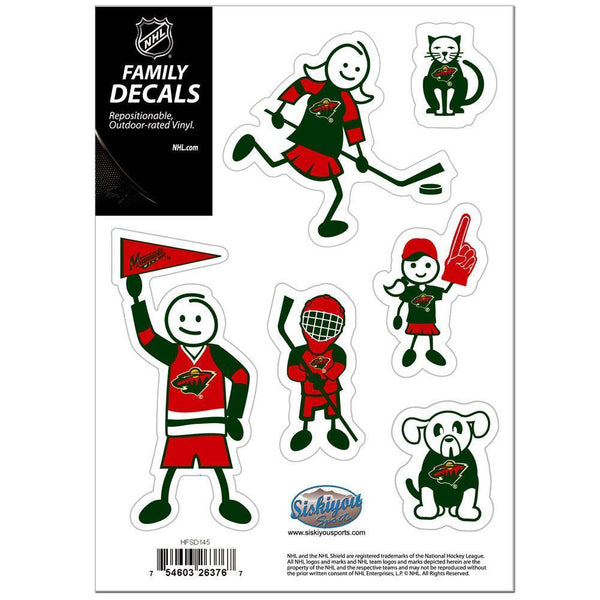NHL - Minnesota Wild Family Decal Set Small-Automotive Accessories,Decals,Family Character Decals,Small Family Decals,NHL Small Family Decals-JadeMoghul Inc.
