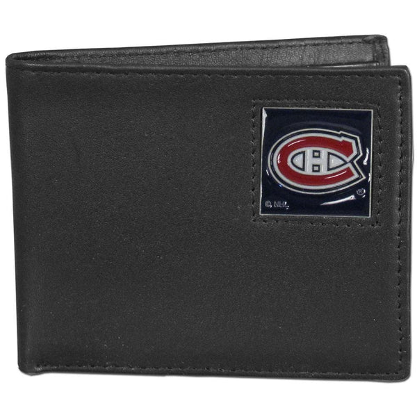 NHL - Montreal Canadiens Leather Bi-fold Wallet Packaged in Gift Box-Wallets & Checkbook Covers,Bi-fold Wallets,Gift Box Packaging,NHL Bi-fold Wallets-JadeMoghul Inc.