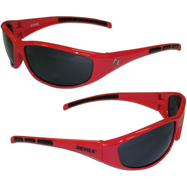 NHL - New Jersey Devils Wrap Sunglasses-Sunglasses, Eyewear & Accessories,Sunglasses,Wrap Sunglasses,NHL Wrap Sunglasses-JadeMoghul Inc.