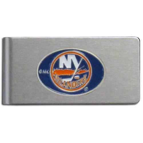 NHL - New York Islanders Brushed Metal Money Clip-Wallets & Checkbook Covers,Money Clips,Brushed Money Clips,NHL Brushed Money Clips-JadeMoghul Inc.
