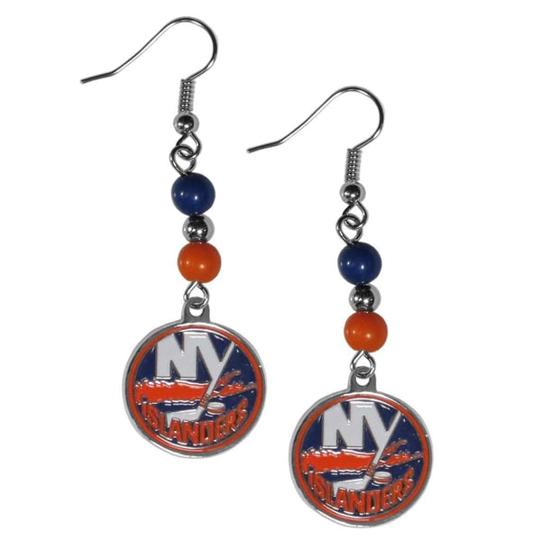 NHL - New York Islanders Fan Bead Dangle Earrings-Jewelry & Accessories,Earrings,Fan Bead Earrings,NHL Fan Bead Earrings-JadeMoghul Inc.
