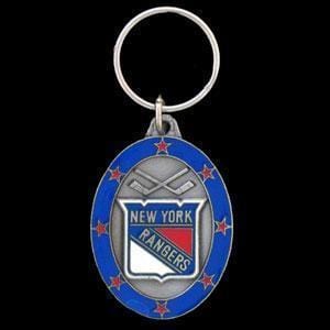 NHL - New York Rangers Carved Metal Key Chain-Key Chains,Scultped Metal Key Chains,NHL Scultped Metal Key Chains-JadeMoghul Inc.