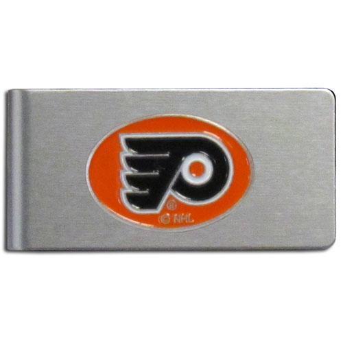 NHL - Philadelphia Flyers Brushed Metal Money Clip-Wallets & Checkbook Covers,Money Clips,Brushed Money Clips,NHL Brushed Money Clips-JadeMoghul Inc.