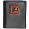 NHL - Philadelphia Flyers Leather Tri-fold Wallet-Wallets & Checkbook Covers,Tri-fold Wallets,Tri-fold Wallets,NHL Tri-fold Wallets-JadeMoghul Inc.