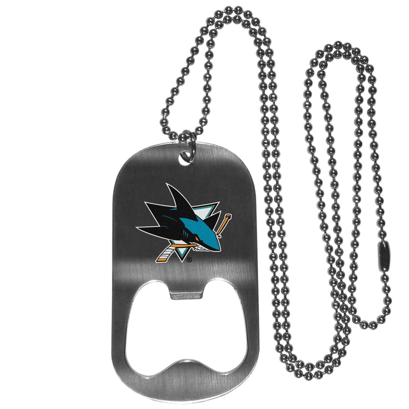 NHL - San Jose Sharks Bottle Opener Tag Necklace-Jewelry & Accessories,NHL Jewelry,San Jose Sharks Jewelry-JadeMoghul Inc.