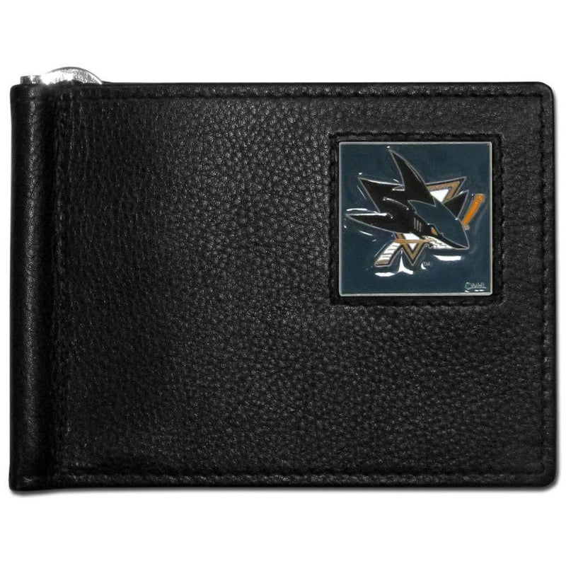 NHL - San Jose Sharks Leather Bill Clip Wallet-Wallets & Checkbook Covers,Bill Clip Wallets,NHL Bill Clip Wallets-JadeMoghul Inc.