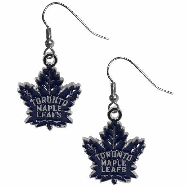 NHL - Toronto Maple Leafs Chrome Dangle Earrings-Jewelry & Accessories,Earrings,Dangle Earrings,Dangle Earrings,NHL Dangle Earrings-JadeMoghul Inc.