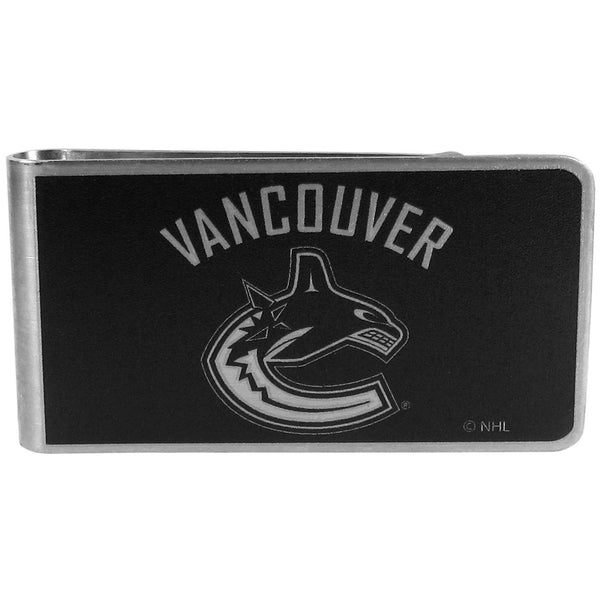 NHL - Vancouver Canucks Black and Steel Money Clip-Wallets & Checkbook Covers,Money Clips,Black and Steel Money Clips,NHL Black and Steel Money Clips-JadeMoghul Inc.
