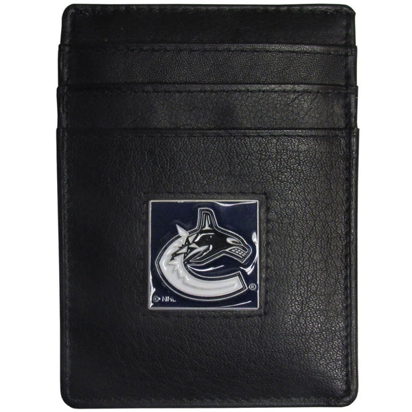 NHL - Vancouver Canucks Leather Money Clip/Cardholder-Wallets & Checkbook Covers,Money Clip/Cardholders,Window Box Packaging,NHL Money Clip/Cardholders-JadeMoghul Inc.
