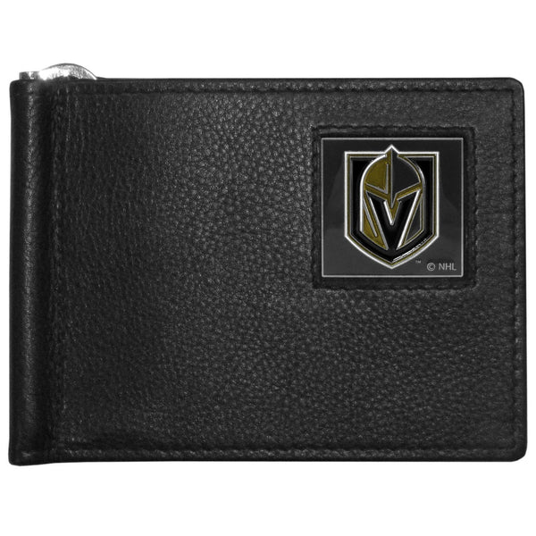 NHL - Vegas Golden Knights Leather Bill Clip Wallet-Wallets & Checkbook Covers,NHL Wallets,NHL Bill Clip Wallets-JadeMoghul Inc.