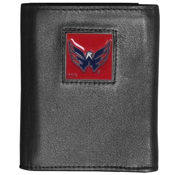 NHL - Washington Capitals Deluxe Leather Tri-fold Wallet-Wallets & Checkbook Covers,Tri-fold Wallets,Deluxe Tri-fold Wallets,Window Box Packaging,NHL Tri-fold Wallets-JadeMoghul Inc.