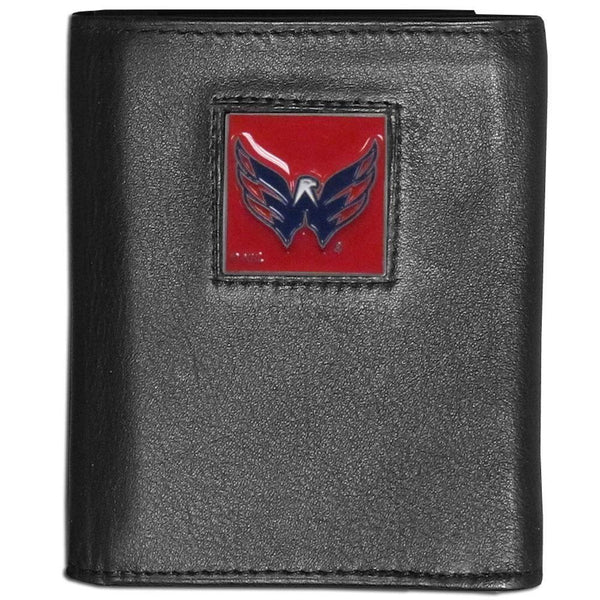 NHL - Washington Capitals Leather Tri-fold Wallet-Wallets & Checkbook Covers,Tri-fold Wallets,Tri-fold Wallets,NHL Tri-fold Wallets-JadeMoghul Inc.