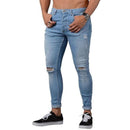 NIBESSER Skinny Blue Jeans Men Autumn Vintage Denim Pencil Pants Casual Stretch Trousers 2018 Sexy Hole Ripped Male Zipper Jeans-Blue 1-S-JadeMoghul Inc.