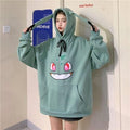 NiceMix Women Autumn Thick Loose Sweatshirt Harajuku Letters Printed Lovely Frog Casual Hooded Hoodies Pullover Female Thicken C AExp