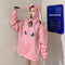 NiceMix Women Autumn Thick Loose Sweatshirt Harajuku Letters Printed Lovely Frog Casual Hooded Hoodies Pullover Female Thicken C AExp