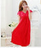 Night Dress For Women V Neck Lace Trimmed Silk Night Gown AExp